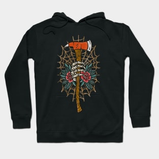 Skeleton firefighters holding axe Hoodie